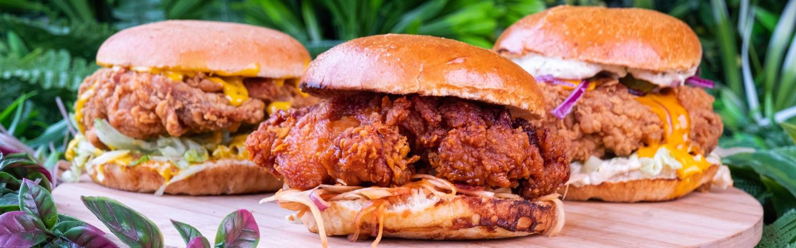 Des délicieux Burger au poulet frit